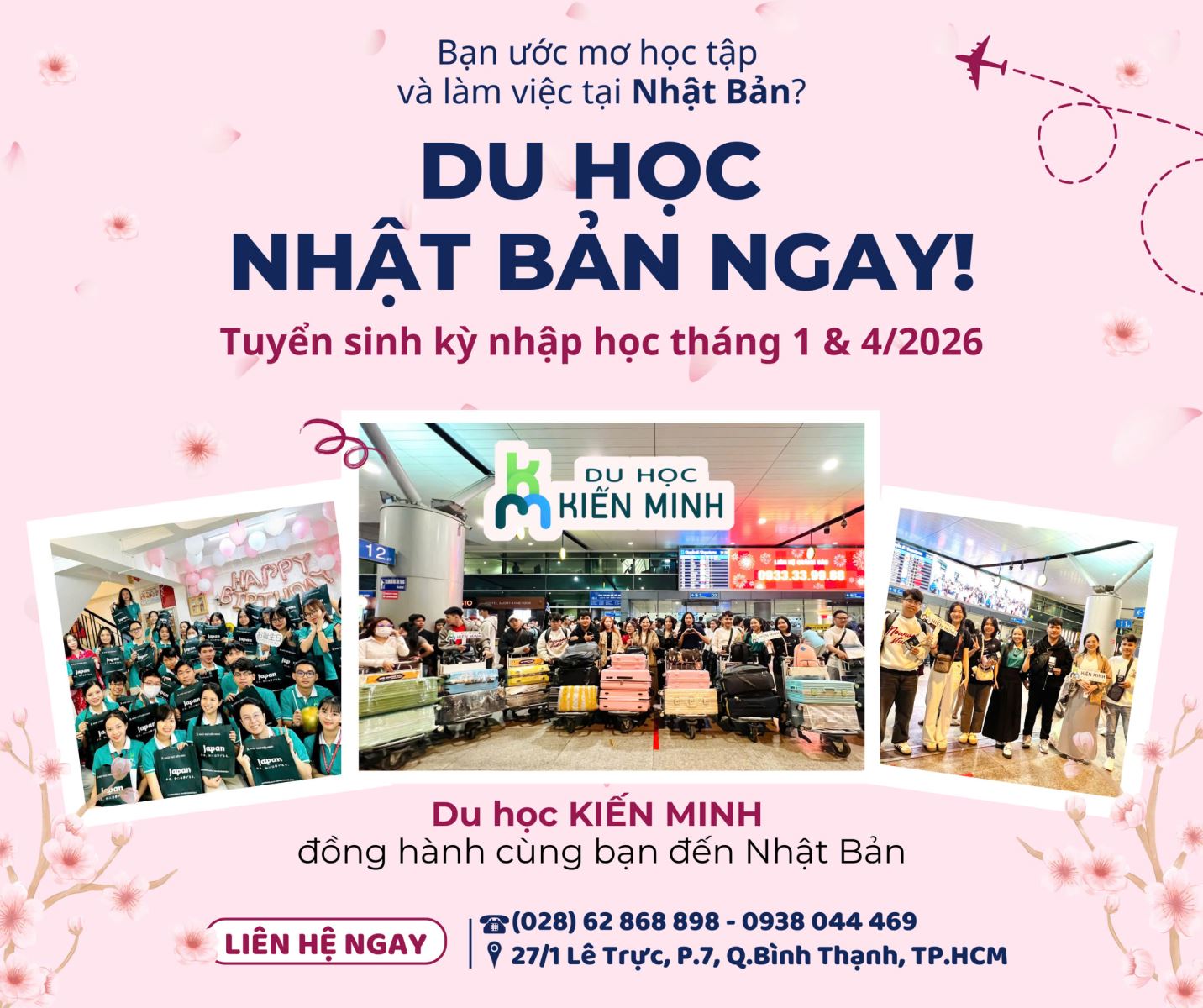 TUYỂN SINH DU HỌC NHẬT BẢN KỲ THÁNG 1 & 4/2026