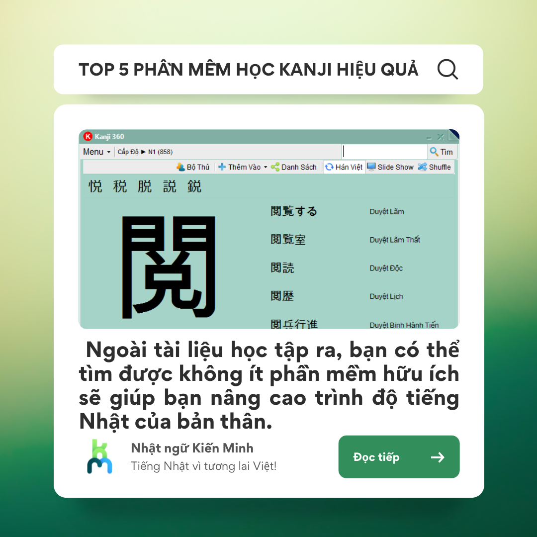 TOP 5 PHẦN MỀM HỌC KANJI NHANH VÀ HIỆU QUẢ