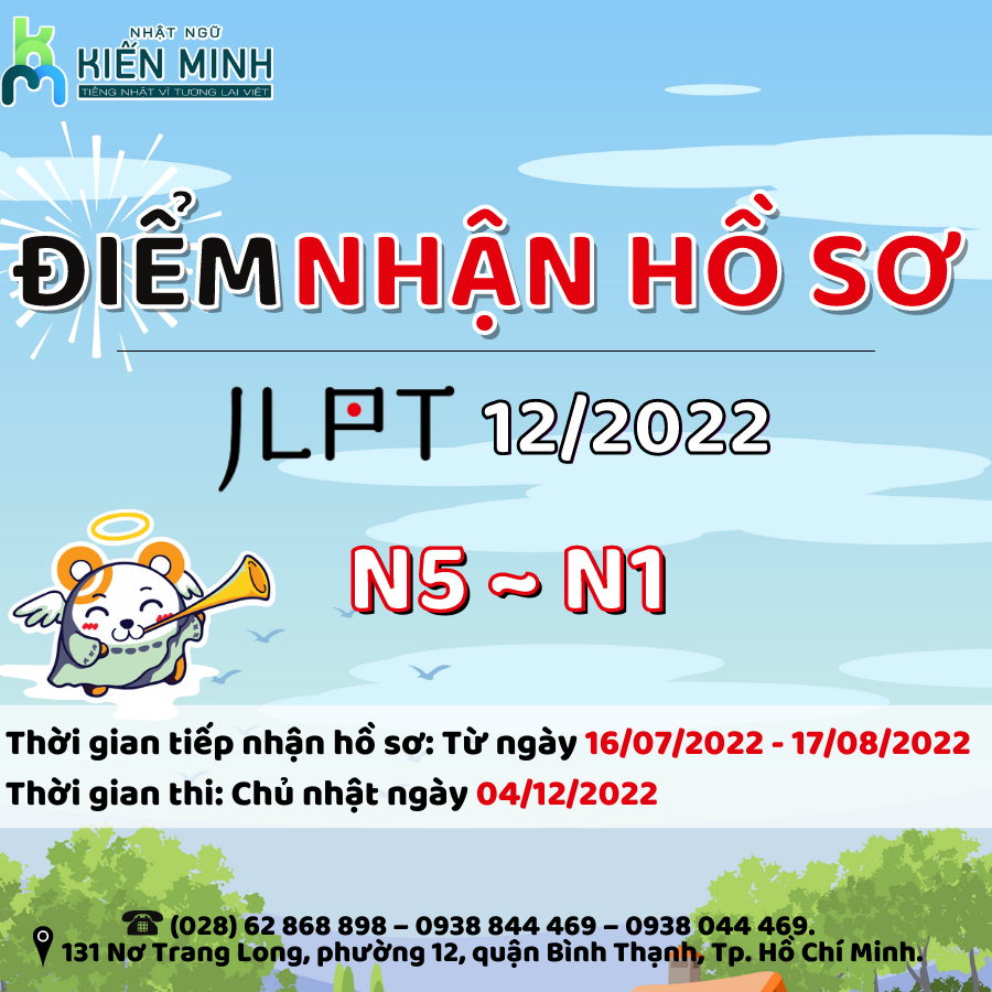 ĐIỂM ĐĂNG KÝ THI JLPT THÁNG 12-2022