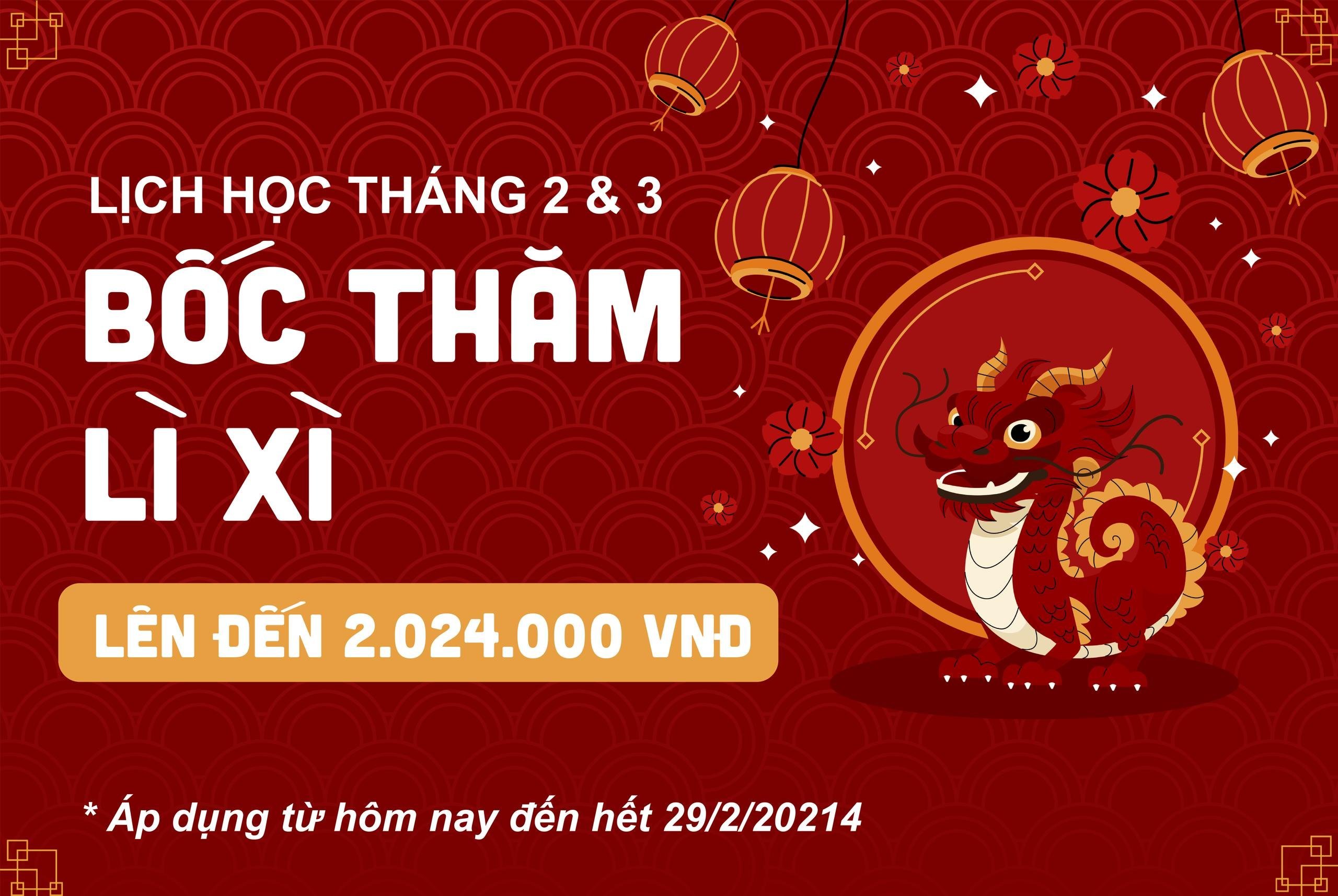 LỊCH KHAI GIẢNG KHOÁ HỌC TIẾNG NHẬT THÁNG 2 & 3 NĂM 2024