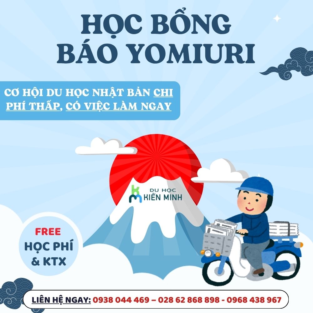 DU HỌC NHẬT BẢN 2027: HỌC BỔNG BÁO YOMIURI – CHI PHÍ THẤP, CÓ VIỆC LÀM NGAY TẠI NHẬT