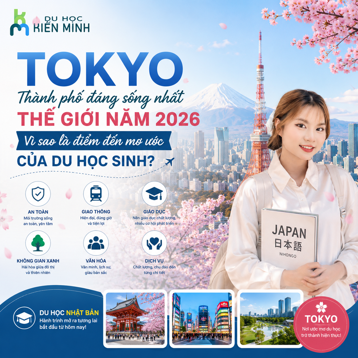 Tokyo được bình chọn là thành phố đáng sống nhất thế giới 2026: Vì sao là điểm đến mơ ước của du học sinh?